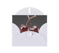 VVXBHGR White Holiday greeting check blank card and pearl beautiful blank note block Crystal clear crystal cherry prints