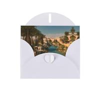 VVXBHGR White Holiday greeting check blank card and pearl beautiful blank note block desert oasis prints