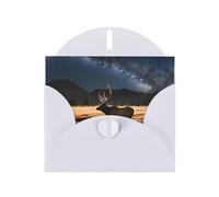 VVXBHGR White Holiday greeting check blank card and pearl beautiful blank note block Elk in the meadow prints