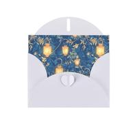 VVXBHGR White Holiday greeting check blank card and pearl beautiful blank note block fireflies and lantern prints