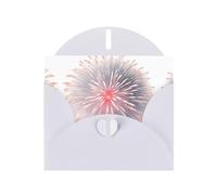 VVXBHGR White Holiday greeting check blank card and pearl beautiful blank note block Fireworks blooming in the night sky prints