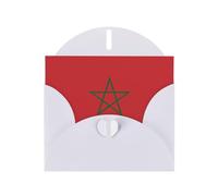 VVXBHGR White Holiday greeting check blank card and pearl beautiful blank note block Flag of Morocco prints