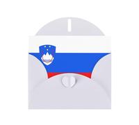 VVXBHGR White Holiday greeting check blank card and pearl beautiful blank note block Flag of Slovenia prints