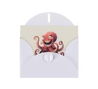 VVXBHGR White Holiday greeting check blank card and pearl beautiful blank note block Funny Octopus prints