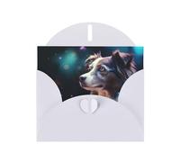 VVXBHGR White Holiday greeting check blank card and pearl beautiful blank note block Funny Pet Dogs prints