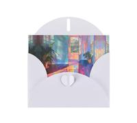 VVXBHGR White Holiday greeting check blank card and pearl beautiful blank note block Gorgeous colorful light and shadow prints