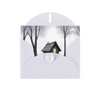 VVXBHGR White Holiday greeting check blank card and pearl beautiful blank note block Horrible night prints