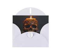 VVXBHGR White Holiday greeting check blank card and pearl beautiful blank note block Iron and copper skull candle prints