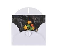 VVXBHGR White Holiday greeting check blank card and pearl beautiful blank note block Maple leaves under rocks prints