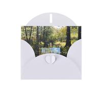 VVXBHGR White Holiday greeting check blank card and pearl beautiful blank note block Painting board next to the stream prints