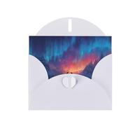 VVXBHGR White Holiday greeting check blank card and pearl beautiful blank note block Penguin under the Aurora prints