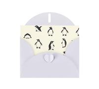 VVXBHGR White Holiday greeting check blank card and pearl beautiful blank note block Penguin's various standing postures prints