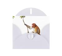 VVXBHGR White Holiday greeting check blank card and pearl beautiful blank note block Proboscis Monkey prints