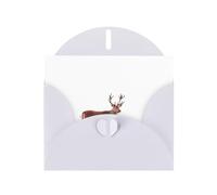 VVXBHGR White Holiday greeting check blank card and pearl beautiful blank note block Red deer looking back prints
