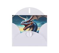 VVXBHGR White Holiday greeting check blank card and pearl beautiful blank note block Roaring Dragon prints