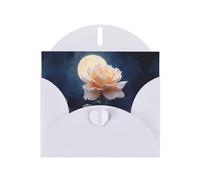 VVXBHGR White Holiday greeting check blank card and pearl beautiful blank note block Roses in the moonlight prints