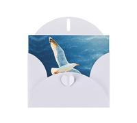 VVXBHGR White Holiday greeting check blank card and pearl beautiful blank note block Sliding seagull prints
