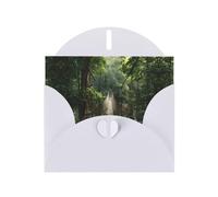 VVXBHGR White Holiday greeting check blank card and pearl beautiful blank note block Suspension Bridge in the Rainforest prints