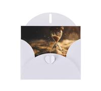 VVXBHGR White Holiday greeting check blank card and pearl beautiful blank note block The hourglass sands of time prints