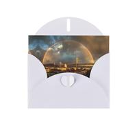 VVXBHGR White Holiday greeting check blank card and pearl beautiful blank note block The rainbow after the rain prints