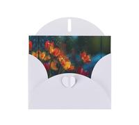 VVXBHGR White Holiday greeting check blank card and pearl beautiful blank note block Tulips in the car window prints