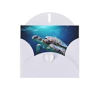 VVXBHGR White Holiday greeting check blank card and pearl beautiful blank note block Turtles on Parade prints