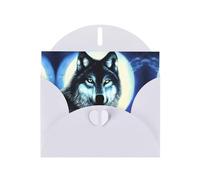 VVXBHGR White Holiday greeting check blank card and pearl beautiful blank note block wolf under moon prints
