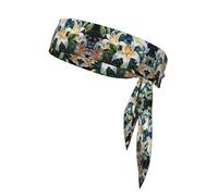 VVXBHGR White Lilies Prints Sports Head Tie Headband for Men and Women, Soft & Breathable Moisture Wicking Athletic