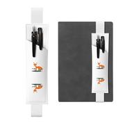 VVXBHGR White Little Fox Stealing Eggs Prints PVC Leather Pencil case Bookmark 2-in-1 Anti Slip Storage Essential for Travel Accounts