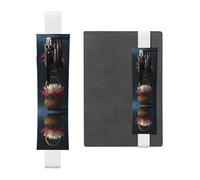 VVXBHGR White Lotus Flower Basket Prints PVC Leather Pencil case Bookmark 2-in-1 Anti Slip Storage Essential for Travel Accounts