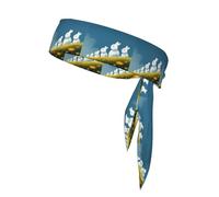 VVXBHGR White rabbit on the grassland Prints Sports Head Tie Headband for Men and Women, Soft & Breathable Moisture Wicking Athletic