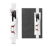 VVXBHGR White Red Deer Looking Back Prints PVC Leather Pencil case Bookmark 2-in-1 Anti Slip Storage Essential for Travel Accounts