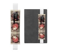 VVXBHGR White Resurrection Animal Hole Prints PVC Leather Pencil case Bookmark 2-in-1 Anti Slip Storage Essential for Travel Accounts