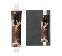 VVXBHGR White Wind Marks on The Sand Dunes Prints PVC Leather Pencil case Bookmark 2-in-1 Anti Slip Storage Essential for Travel Accounts