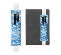 VVXBHGR White Wings in The Sky Prints PVC Leather Pencil case Bookmark 2-in-1 Anti Slip Storage Essential for Travel Accounts