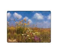 VVXBHGR Wildflowers on the prairie Prints Carpet 80x58 in Area Rug for Living Room, Office, Coffee Table, Bed, Balcony - Soft, Fluffy, Water Absorbent, Durable