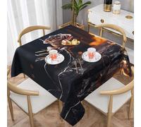 VVXBHGR withered rose Prints Square Decorative Tablecloth 60"x60" Waterproof, Wrinkle-Resistant, Reusable for Coffee Shops, Buffet, Picnics, Weddings, Parties