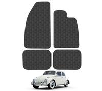 VW Beetle (1966-1980) Heavy Duty Thick Rubber Car Mats Accessories Tailored Fit Front Rear Set Compatible Accessory Waterproof Durable Non-Slip 5mm Full Coverage Protection
