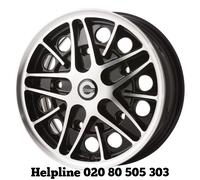 VW Beetle Cosmic 5.5x15 5-205 PCD Black Machined Alloy Wheels x 4 (NEW)