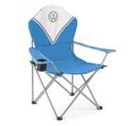 VW Deluxe Padded Folding Camping Chair with Drinks Holder - Blue