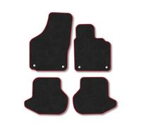 VW Eos (2006-2014) Car Mats Accessories Tailored Fit Carpet Floor Mats non Slip Red Trim Full Coverage Compatible Accessory Front Rear Set Anti Slip Granulated Backing Hand-Finished