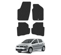VW Fox (2006-2012) Heavy Duty Thick Rubber Car Mats Accessories Tailored Fit Front Rear Set Compatible Accessory Waterproof Durable Non-Slip 5mm Full Coverage Protection with Clips
