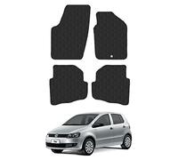VW Fox (2006-2012) Rubber Car Mats Accessories Tailored Fit Compatible Accessory Waterproof Protection Non-Slip Floor Mats Full Coverage Durable Front Rear Set Coverage with Clips
