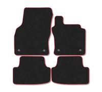 VW Golf (2020+) Car Mats Accessories Tailored Fit Carpet Floor Mats Non Slip Red Trim Full Coverage Compatible Accessory Front Rear Set Anti Slip Granulated Backing Hand-Finished Clips