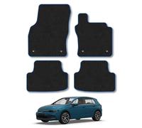 VW Golf (2020+) Premium Carpet Car Mats | Blue Edge Trim Premium Floor Mats Tailored Fit Full Coverage Protection Accessories Easy Clean Anti Slip Made in the UK