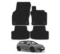 VW Golf (2020+) Premium Carpet Car Mats | Grey Edge Trim Premium Floor Mats Tailored Fit Full Coverage Protection Accessories Easy Clean Anti Slip Made in the UK