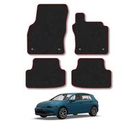 VW Golf (2020+) Premium Carpet Car Mats | Red Edge Trim Premium Floor Mats Tailored Fit Full Coverage Protection Accessories Easy Clean Anti Slip Made in the UK