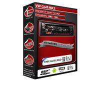 VW Golf MK2 car stereo, Pioneer CD MP3 player radio with Front USB AUX in