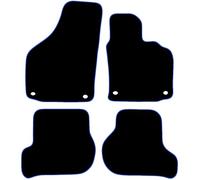 VW Golf MK5/Jetta 2004 2007 4 Piece Set with 4 Oval Clips Car Mats UK-Made Tailored Fit Carpet Floor Mats Full Coverage Compatible Accessory Blue Trim