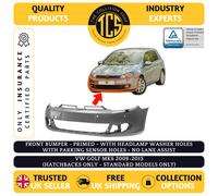 VW GOLF MK6 2009-2013 FRONT BUMPER PRIMED +PDC +WASHER HOLES INSURANCE CERTIFIED